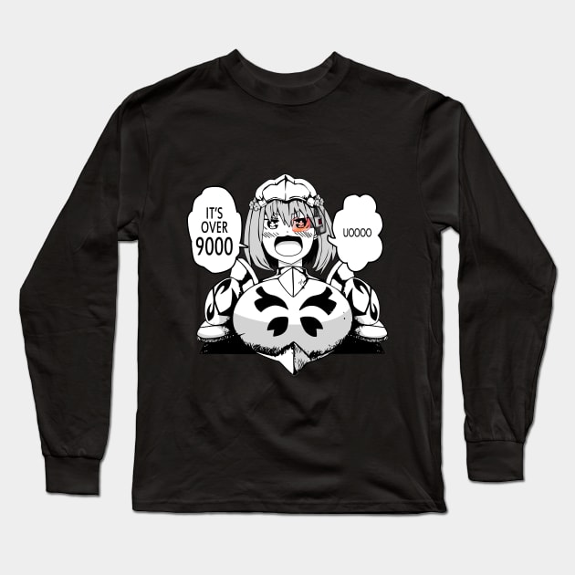 Nohkins Hanabata - its over 9000 Long Sleeve T-Shirt by Dokey4Artist